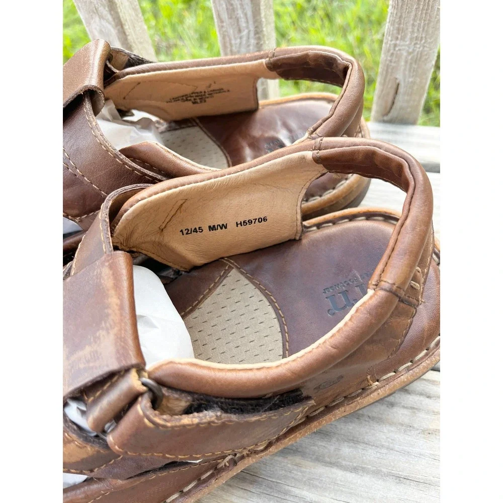 Born Fishermen Sandals Mens 12 Brown Leather H59706 Rugged Hiking Dad Vintage